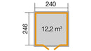 Weka Schwedenhaus Vassbo 349, 277x286, Anthrazit