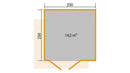 Weka Gartenhaus Amberley, 250x250, Naturbelassen