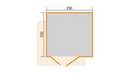 Weka Gartenhaus Amberley, 250x250, grüngrau/anthrazit