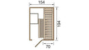 Weka Elementsauna Kaarina, 151x192, Glastür