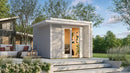 Weka Gartenhaus Amberley, 300x300, grau/weiß