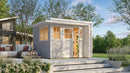 Weka Gartenhaus Amberley, 300x300, grau/weiß