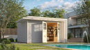Weka Gartenhaus Amberley, 400x400, grau/weiß
