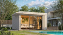 Weka Gartenhaus Amberley, 400x400, grau/weiß
