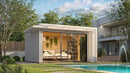 Weka Gartenhaus Amberley, 400x400, grau/weiß