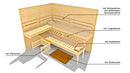 Weka Massivholz-Elementsauna Kemi Eck, 188x188, Glastür