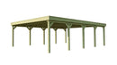 Weka Doppelcarport 609, 576x784, Grün imprägniert