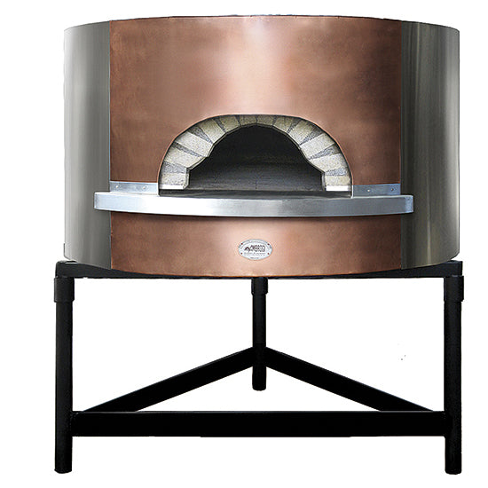 Virtus & Mastro Holz-Pizzaofen mit Kupferfassade, Backplatte ø 1450 mm, Kapazität 8/10 Pizzen
