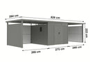StarLine Metal Garden Shed Model Style 7.56 m² Economy Set-4 Aluminum Grey