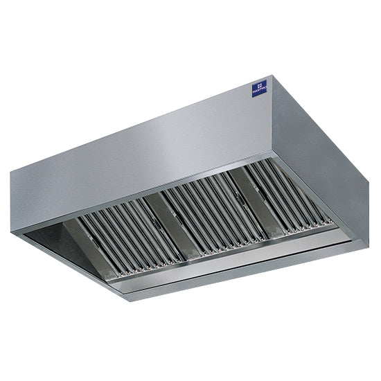 Cappa a parete Virtus & Mastro a forma di scatola con illuminazione integrata, 2800x900 mm
