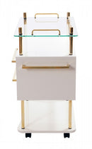 Soleni Beistelltisch Luxury 2 weiß Gold Edition 999er Feingold