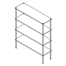 Virtus & Mastro Regal aus Edelstahl mit 4 Regalböden, 1800x500x1800 mm