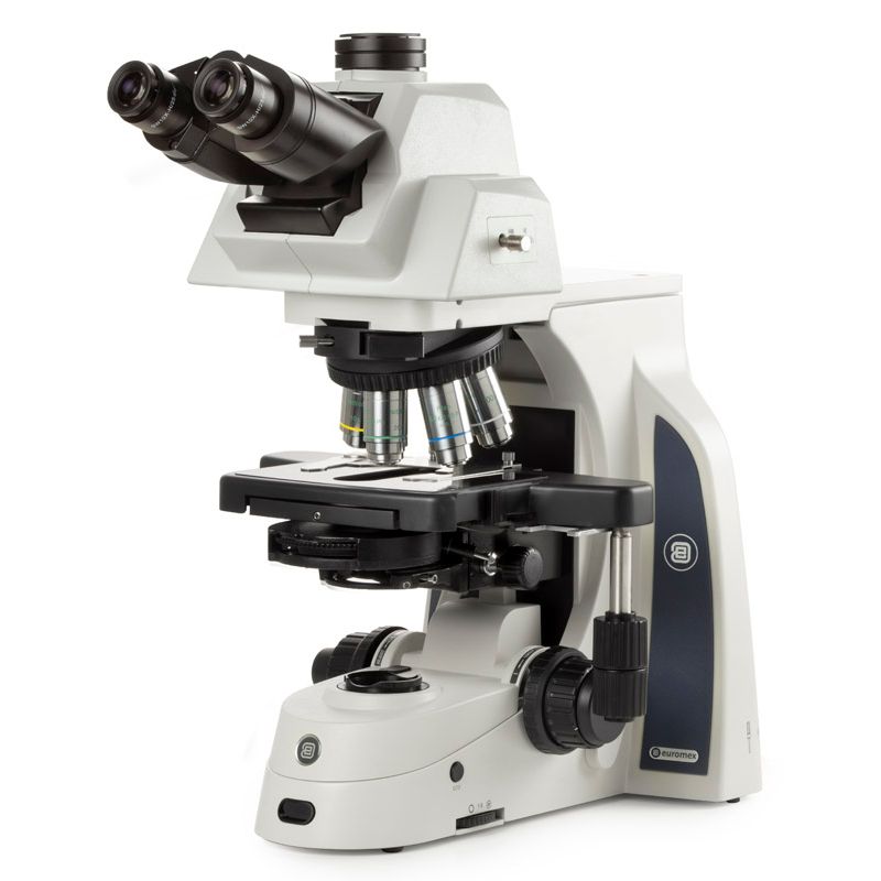 Euromex Delphi-X Observer, microscopio trinoculare con testa inclinabile 0–35°, oculari SWF 10x/25 mm Ø 30 mm, obiettivi Planfase PLPHi 10/20/S40/S100x olio IOS