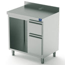 Comptoir pour machine à café Virtus & Mastro 1000x700 mm avec tiroir, bac à marc de café, bac à déchets, 1 compartiment électroménager