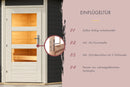Karibu Gartensauna "Saunahaus Joost 3 mit Vorraum Terragrau/ 9kW Bio-Ofen + HUUM WIFI Steuergerät Sparset" 5 Personen