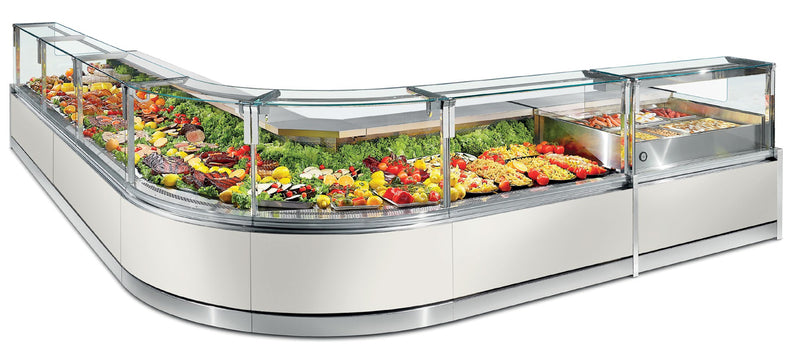 Comptoir de produits frais NordCap ENIXE EN250, L 1250, R290, M1, panneaux coulissants