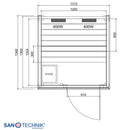 Sanotechnik TRONDHEIM S Außensauna für 2 Personen 131,2x134,6x220 cm