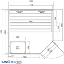 Sanotechnik GLACIER XL Sauna+Infrarotkabine 150x150x200 cm