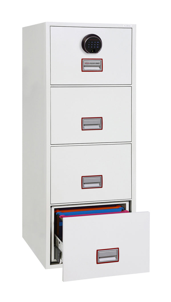 Phoenix World Class Vertical Fire File FS2254F 4-Schubladen-Akteneinrichtung mit Fingerabdruckschloss