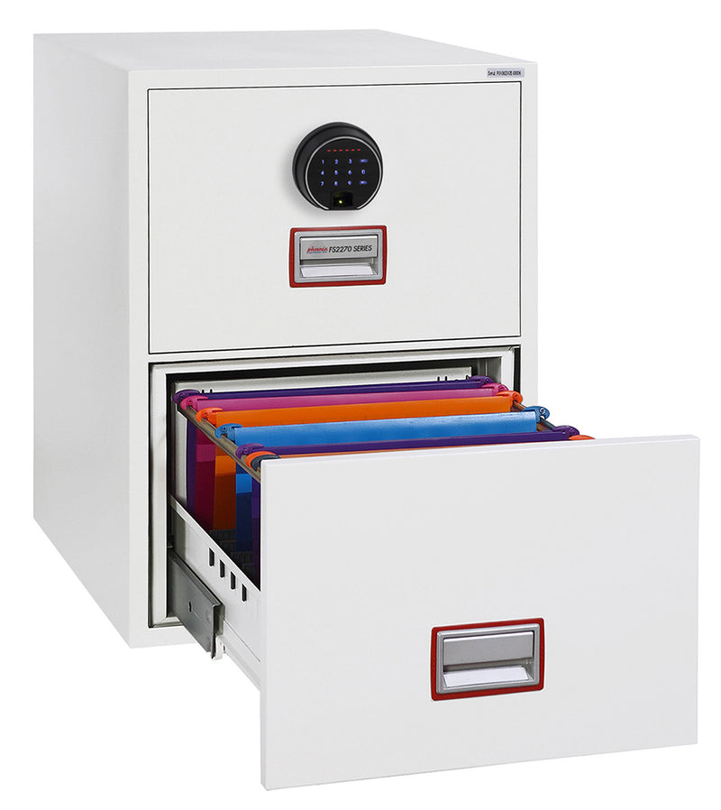 Phoenix World Class Vertical Fire File FS2272F 2-Schubladen-Aktenkabinett mit Fingerabdruckschloss