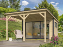 Fjordholz Gartenhaus Modell Poel-1 mit Vordach