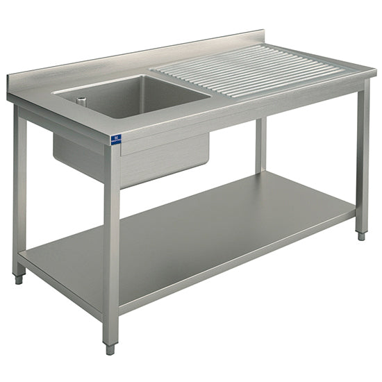 Virtus & Mastro Lavello, 1 vasca, gocciolatoio a destra, su gambe, con ripiano inferiore, 1000x600 mm