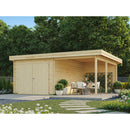 Fjordholz Wooden Garage Model Ken 28 with Side Roof