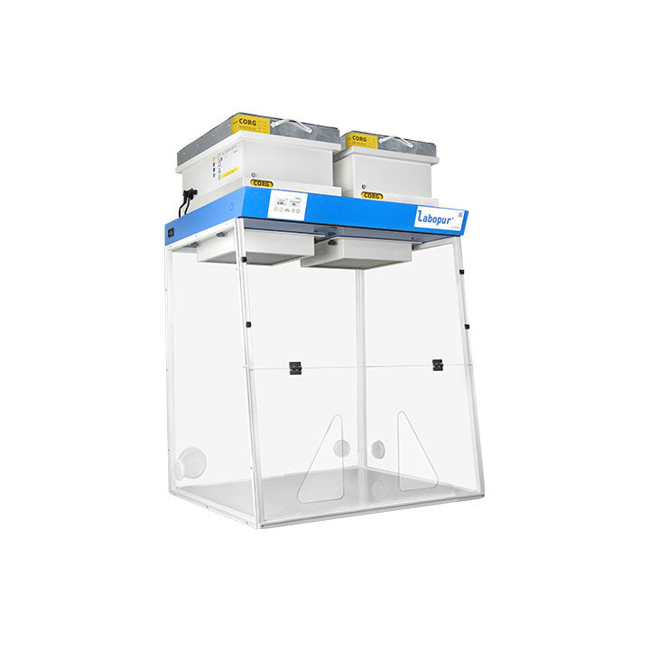 Cappa senza condotto Ecosafe 900 mm - 2 moduli - Per liquidi e polveri - Due aperture