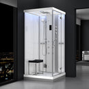 Mazur MUE-H1000-12R RECHTS WEISS Duschkabine mit Hydromassage und Dampfsauna 100 x 100 x 217 cm