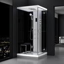 Mazur MUE-H1000-22R RECHTS SCHWARZ Duschkabine mit Hydromassage und Dampfsauna 100 x 100 x 217 cm
