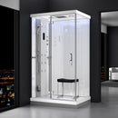 Mazur MUE-H1200-11L LINKS WEISS Duschkabine mit Hydromassage und Dampfsauna 120 x 90 x 217 cm
