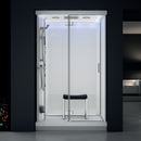 Mazur MUE-H1200-12L LINKS WEISS Duschkabine mit Hydromassage und Dampfsauna 120 x 90 x 217 cm