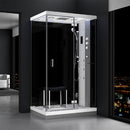 Mazur MUE-H1200-21R RECHTS SCHWARZ Duschkabine mit Hydromassage und Dampfsauna 120X90X217CM
