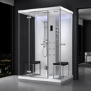 Mazur MUE-H1400-11 WEISS Duschkabine mit Hydromassage und Dampfsauna 140 x 100 x 217 cm