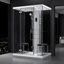 Mazur MUE-H1400-21 SCHWARZE Duschkabine mit Hydromassage und Dampfsauna 140 x 100 x 217 cm