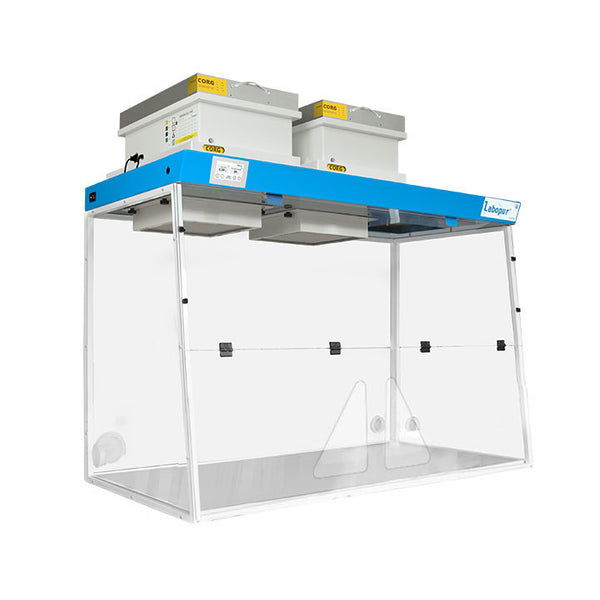 Ecosafe Ablufthaube Ohne Abluftkanal 1500 Mm - 2 Module - Für Flüssigkeiten Und Pulver - Zwei Öffnungen