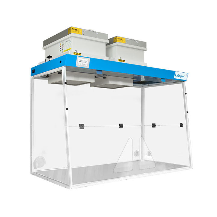 Ecosafe Ablufthaube Ohne Abluftkanal 1500 Mm - 2 Module - Für Flüssigkeiten Und Pulver - Zwei Öffnungen