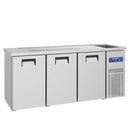 Virtus & Mastro Bierausschanktheke mit 1 Becken rechts und 3 Türen für Bierfässer je 50 Liter