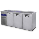 Comptoir de distribution de bière Virtus & Mastro avec 1 bac à gauche et 3 portes pour fûts de bière de 50 litres