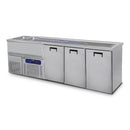 Comptoir de tirage de bière Virtus & Mastro avec 2 bacs à gauche et 3 portes pour fûts de bière de 50 litres chacune