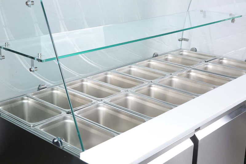Bergman Basicline 700 Saladette 2-Türig Und Glasaufsatz - 240 L