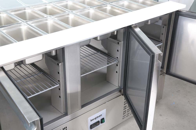 Bergman Basicline 700 Saladette 2-Türig Und Glasaufsatz - 240 L