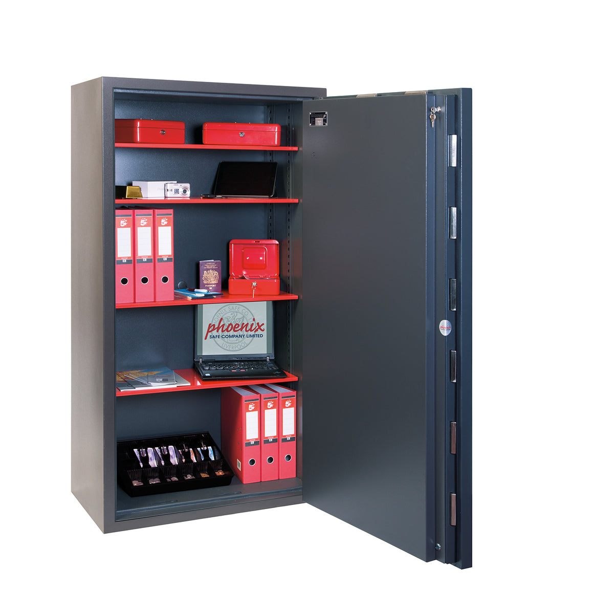 Phoenix Mercury HS2055K Size 5 High-Security Euro Grade 2 Safe with Key Lock