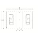 Massive Fjord Wood Double Carport with Storage Room Model Hans 44
