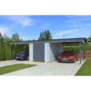 Massive Fjord Wood Double Carport with Storage Room Model Hans 44