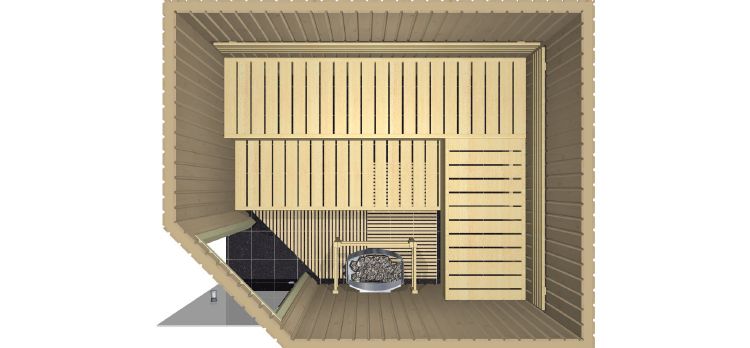 Harvia Saunakabine Variant 2380x1945 links