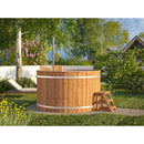 Fjordholz Wooden Hot Tub Round with Internal Stove and Stainless Steel Insert