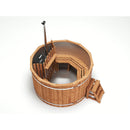 Fjordholz Wooden Hot Tub Round with Internal Stove and Stainless Steel Insert