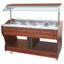 Buffet bain-marie Virtus & Mastro, modèle îlot, 4 x GN 1/1 H=150 mm, couvercle non rétractable