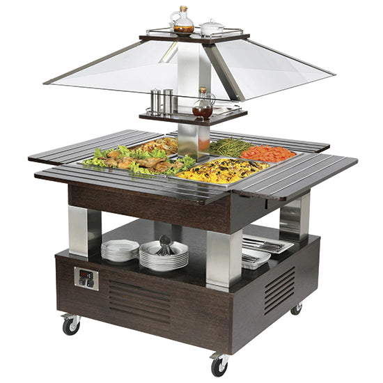 Virtus & Mastro kaltes Buffet mit statischer Kühlung, Inselmodell, 4x GN 1/1 H=150 mm